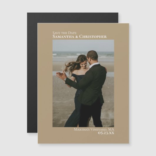 日付を保ミニマル存する縦型フォトタンマグネット (正面/裏面)