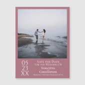 日付を保モダン存するフォトほこりっぽいバラマグネット (正面)