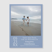 日付を保モダン存するPhoto Dusty Blue Magnet (正面)