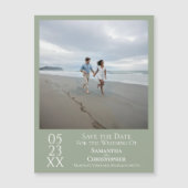 日付を保モダン存するPhoto Sage Green Magnet (正面)