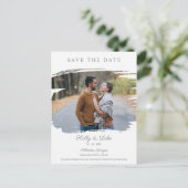 日付を保婚約した存するためのカップルおよびシミュレートされたブラシ ポストカード (スタンド正面)