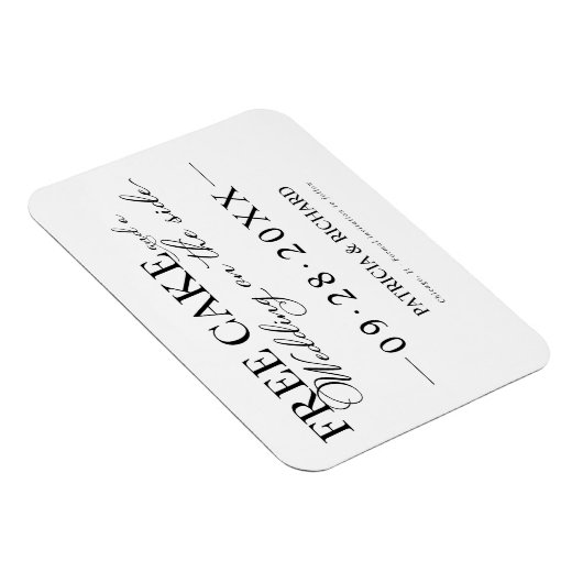 日付を保存おもしろいした無料のケーキ結婚式 マグネット (右側)