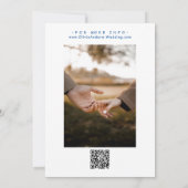 日付を保存お洒落する青い手描き結婚式 招待状 (裏面)