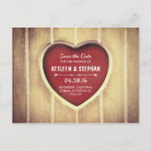 日付を保存したハートの田舎彫り 案内ポストカード (正面)