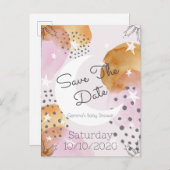 日付を保存したピンクの月 案内ポストカード (正面/裏面)