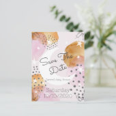 日付を保存したピンクの月 案内ポストカード (スタンド正面)