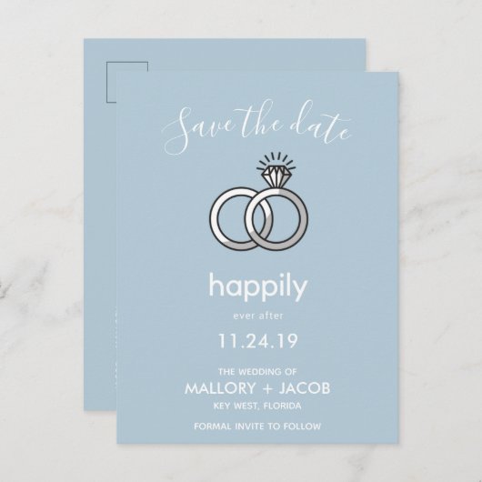 日付を保存した後で色の選択を楽しく 案内ポストカード (正面/裏面)