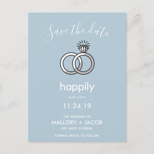 日付を保存した後で色の選択を楽しく 案内ポストカード (正面)