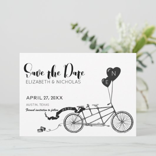 日付を保存してタンデム自転車の写真を行う セーブザデート (スタンド正面)