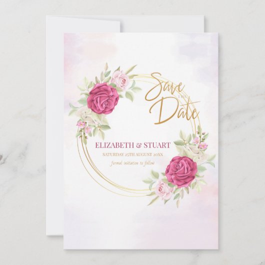 日付を保存してバラのお知らせ セーブザデート (正面)