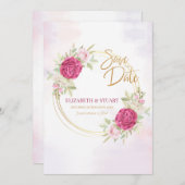 日付を保存してバラのお知らせ セーブザデート (正面/裏面)