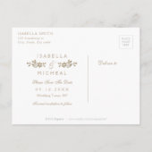 日付を保存してバーガンディヴィンテージレース素朴な結婚式 案内ポストカード (裏面)