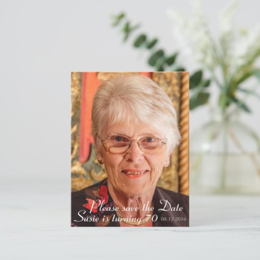 日付を保存して下さい 案内ポストカード (スタンド正面)