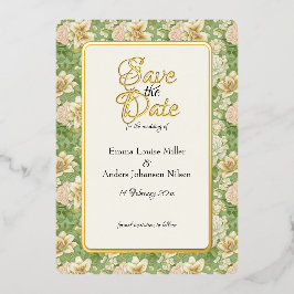 日付を保存して優雅さを虎のユリ 箔招待状