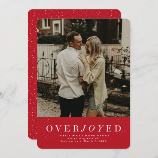 日付を保存して大喜び赤い垂直の休日 セーブザデート (正面/裏面)