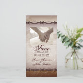 日付を保存して有刺鉄洋式カントリーウェディング セーブザデート (スタンド正面)