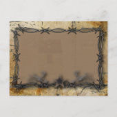 日付を保存して有刺鉄洋式カントリーウェディング 案内ポストカード (裏面)