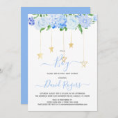 日付を保存して男の子フローラの赤ちゃんシャワーパーティー セーブザデート (正面/裏面)