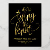 日付を保存して結び目の結婚式 箔シーズンポストカード (正面)