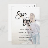 日付を保存して色あせた写真の結婚式 ポストカード (正面/裏面)