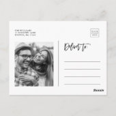 日付を保存して色あせた写真の結婚式 ポストカード (裏面)