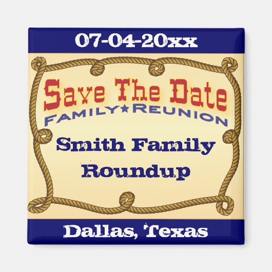 日付を保存して西にロープ マグネット (正面)