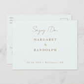 日付を保存して鋳造エレガンス結婚式 案内ポストカード (正面/裏面)