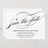 日付を保存して黒と白の花色の渦巻き セーブザデート (正面/裏面)