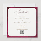 日付を保存してBurgundy情熱の結婚式 招待状 (裏面)