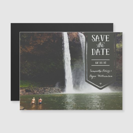 日付を保存し、かわいいモダンのカスタム写真磁石 マグネット招待状 (正面/裏面)