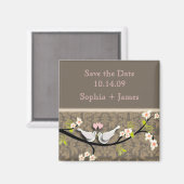 日付を保存し、愛の鳥 マグネット (正面/裏面)