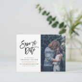 日付を保存し、手書きのおもしろいスクリプトはがき 案内ポストカード (スタンド正面)