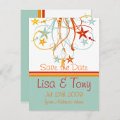 日付を保存するためのエレガントな渦巻カスタマイズき –  案内ポストカード (正面/裏面)