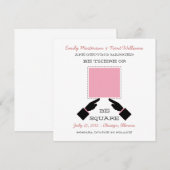 日付を保存するには、ピンク 招待状 (正面/裏面)