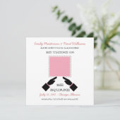 日付を保存するには、ピンク 招待状 (スタンド正面)