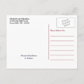 日付を保存するアメリカ国旗の結婚式 案内ポストカード (裏面)