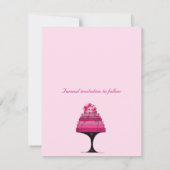 日付を保存するエレガントなウェディングケーキ セーブザデート (裏面)