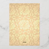 日付を保存するエレガントなウェディングシルエット 箔招待状 (裏面)