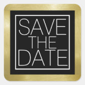 日付を保存するエレガントな結婚式 スクエアシール (正面)