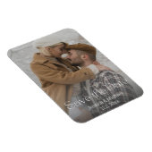 日付を保存するエレガントタイポグラフィ写真結婚の マグネット (右側)