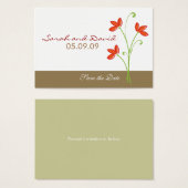 日付を保存するオレンジ色の花 (正面&裏面)