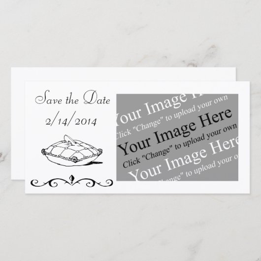 日付を保存するカスタマイズ可能なシンデレラフォトカード セーブザデート (正面/裏面)