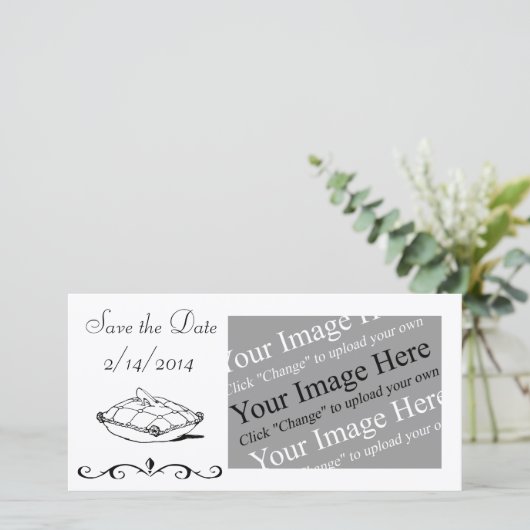 日付を保存するカスタマイズ可能なシンデレラフォトカード セーブザデート (スタンド正面)