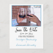 日付を保存するカスタムフォトシンプル結婚 案内ポストカード (正面)