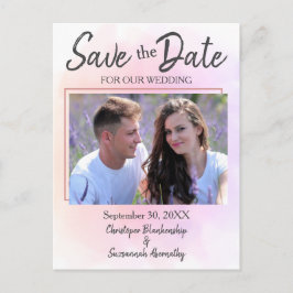 日付を保存するカスタムフォトシンプル結婚 案内ポストカード