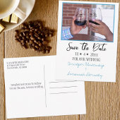 日付を保存するカスタムフォトシンプル結婚 案内ポストカード