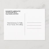 日付を保存するカスタムフォトシンプル結婚 案内ポストカード (裏面)