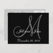 日付を保存するカスタムMonogramはがき 案内ポストカード (正面/裏面)