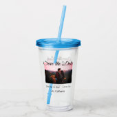 日付を保存するカップル名を配置する日付フォトテキスト アクリルタンブラー (裏面)