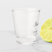 日付を保存するカップル名を配置する日付フォトテキスト ショットグラス (左)